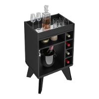 Adega Bar Retrô Com Espelho Multimóveis Cr50033 Preta Preto - 6