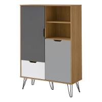 Adega Bar Com Pés Metálicos Multimóveis Cr50035 Carvalho/Grafite Carvalho/Grafite - 2