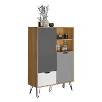 Adega Bar Com Pés Metálicos Multimóveis Cr50035 Carvalho/Grafite Carvalho/Grafite - 6