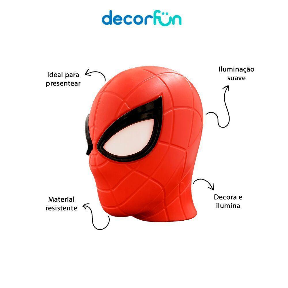 Luminária 3d Homem-aranha Marvel Decoração Geek Temática - 5