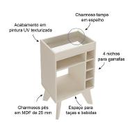 Adega Bar Retrô Com Espelho Multimóveis Cr50033 Off White Off White - 5