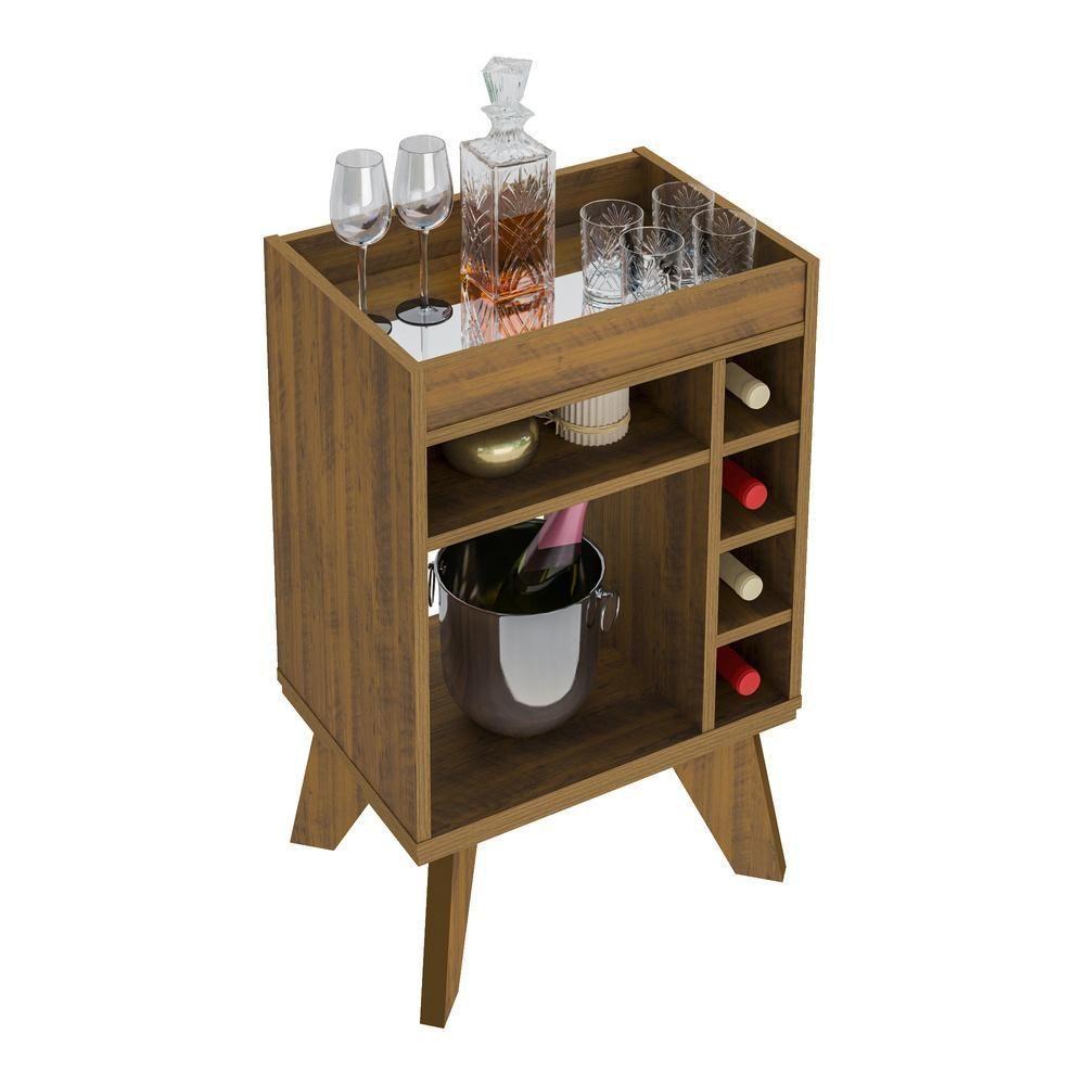 Adega Bar Retrô Com Espelho Multimóveis Cr50033 Pinho Pinho - 6