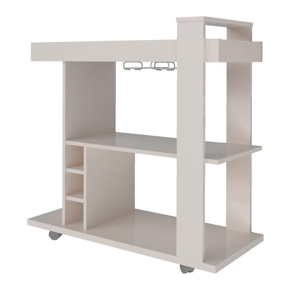 Adega Bar Com Porta-Taças E Garrafas Multimóveis Cr50032 Off White Off White - 3
