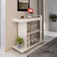 Adega Bar Com Porta-Taças E Garrafas Multimóveis Cr50032 Off White Off White - 2