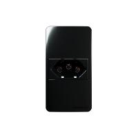 Placa Para Condulete Caixa 3/4" Com Tomada Margirius Sleek 2p+t 20a Preto Ebony Preto - 1