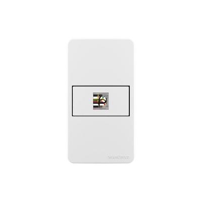 Placa Para Condulete Caixa 3/4" Com Tomada Para Telefone Margirius Sleek Rj11 4 Fios Branca Branco