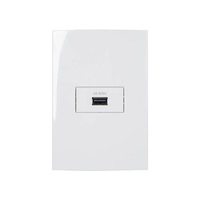 Tomada Carregador Usb-a Margirius Sleek 2a 10w Com Placa 4x2 Branca