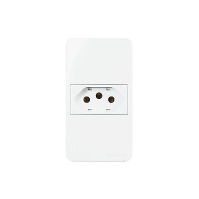 Placa Para Condulete Caixa 3/4" Com Tomada Margirius Sleek 2p+t 20a Branca Branco