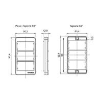 Placa Para Condulete Caixa 3/4" Com Tomada Margirius Sleek 2p+t 10a Preto Ebony Preto - 2