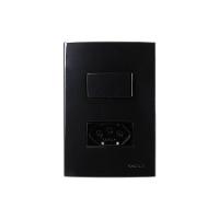 Interruptor Simples 10a E Tomada 2p+t 10a Margirius Sleek Com Placa 4x2 Preto Ebony Preto - 1