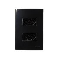 Tomada Dupla Margirius Sleek 2p+t 10a Com Placa 4x2 Preto Ebony - 1
