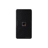 Placa Para Condulete Caixa 3/4" Com Tomada Para Telefone Margirius Sleek Rj11 4 Fios Preto Ebony Preto - 1