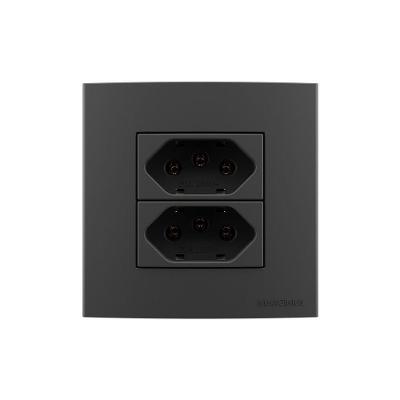 Placa Para Móveis 80x80 Com Tomada Usb-a 1a 5w E Tomada 2p+t 20a Margirius Sleek Branca