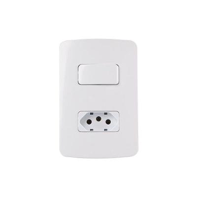 Interruptor Paralelo 10a E Tomada 2p+t 20a Margirius B3 Com Placa 4x2 Branco