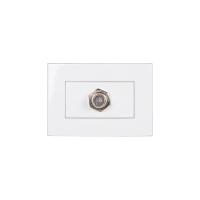 Placa Para Móveis 65x45 Com Tomada Antena De Tv Margirius Sleek Para Cabo Coaxial Branca - 1