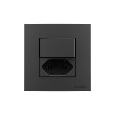 Placa Para Móveis 80x80 Com Interruptor Paralelo 10a E Tomada 2p+t 20a Margirius Sleek Colors