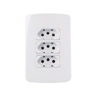 Tomada Tripla Margirius B3 2p+t 20a Com Placa 4x2 Branca - 1