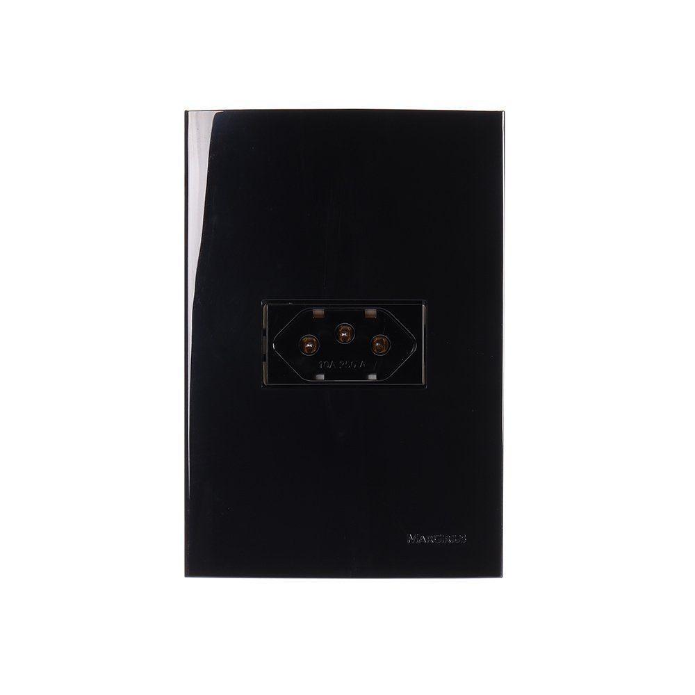 Tomada Margirius Sleek 2p+t 10a Com Placa 4x2 Preto Ebony - 1
