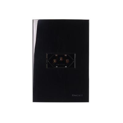 Tomada Margirius Sleek 2p+t 10a Com Placa 4x2 Preto Ebony