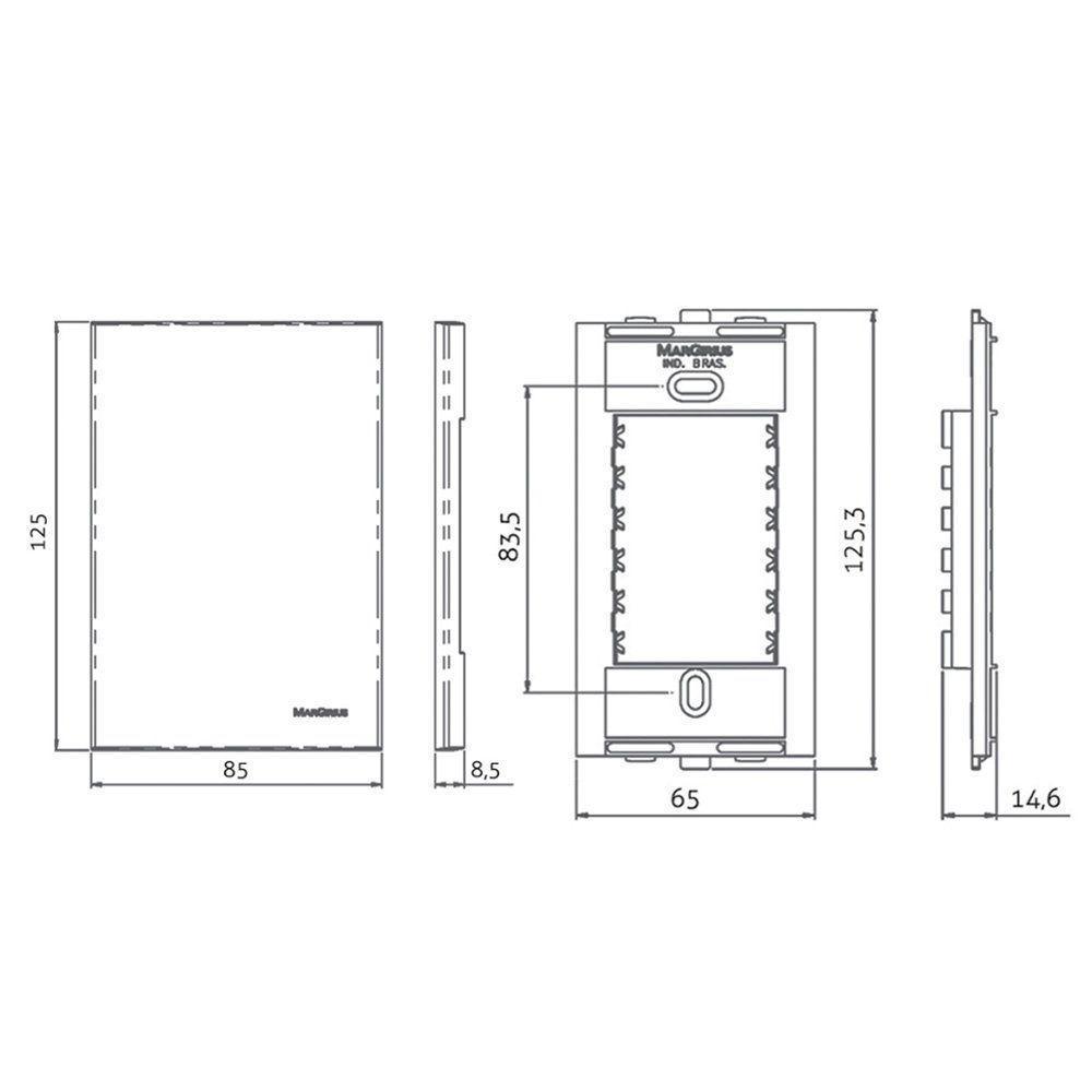 Tomada Duplo Carregador Usb-a Margirius Sleek 2a 10w Com Placa 4x2 Preto Ebony - 2