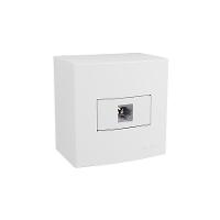 Caixa De Sobrepor 75x75 Com Tomada Para Telefone Margirius Sleek Rj11 4 Fios Branca - 1
