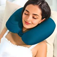 Travesseiro Almofada De Pescoço Inflável E Portátil - Verde - 2