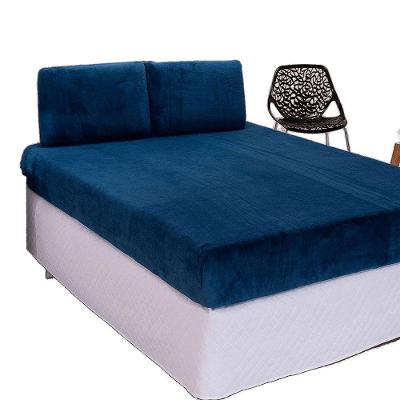 Jogo De Lençol Solteiro Em Manta Plush 2 Peças - Marinho - 100% Poliéster