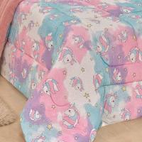 Edredom Mimos Solteiro Dupla Face Malha Manta Soft Unicórnio - 100% Algodão - 3