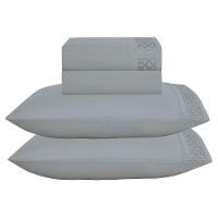 Jogo De Cama Lençol Casal Eclipse 4 Peças - Cinza - 100% Poliéster - 1