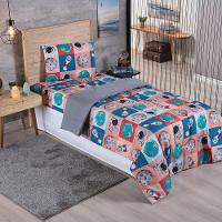 Kit Coordenado Edredom Com Lençol Solteiro Alegria - Astronauta - 100% Poliéster - 2