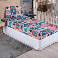 Kit Coordenado Edredom Com Lençol Solteiro Alegria - Astronauta - 100% Poliéster