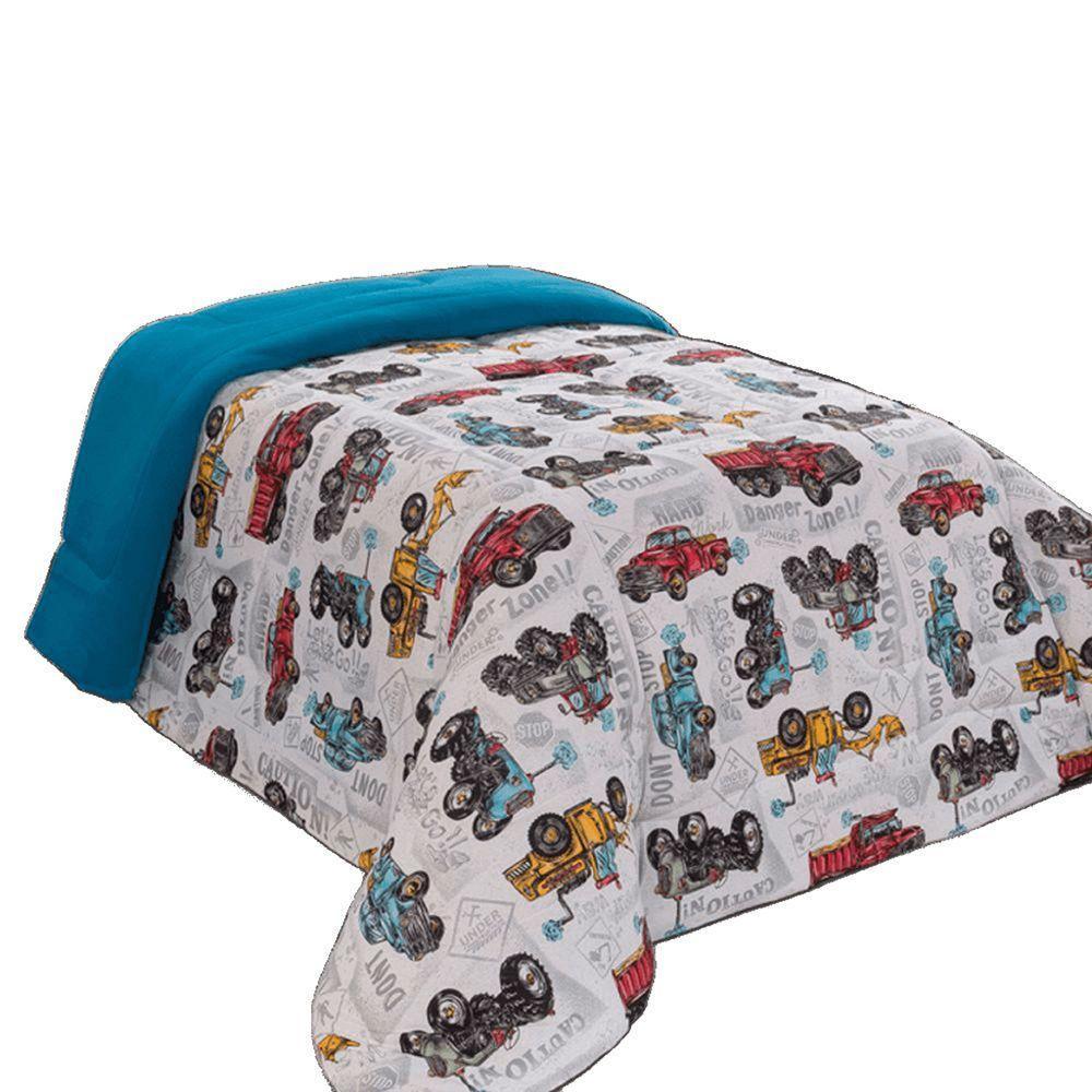 Edredom Mimos Solteiro Dupla Face Malha Manta Soft Carros - 100% Algodão - 1