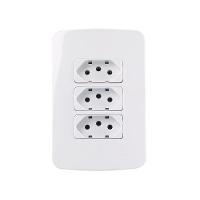 Tomada Tripla Margirius B3 2p+t 10a Com Placa 4x2 Branca - 1