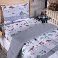 Coberdrom Edredom Solteiro Alegria Dinossauro - 100% Poliéster - 1