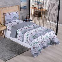 Coberdrom Edredom Solteiro Alegria Dinossauro - 100% Poliéster - 2