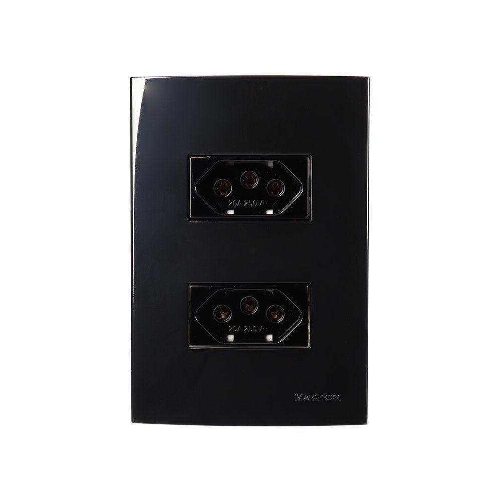 Tomada Dupla Margirius Sleek 2p+t 20a Com Placa 4x2 Preto Ebony - 1