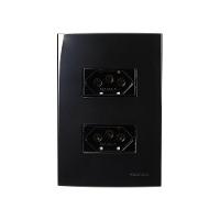 Tomada Dupla Margirius Sleek 2p+t 20a Com Placa 4x2 Preto Ebony - 1