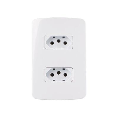 Tomada Dupla Margirius B3 2p+t 20a Com Placa 4x2 Branca