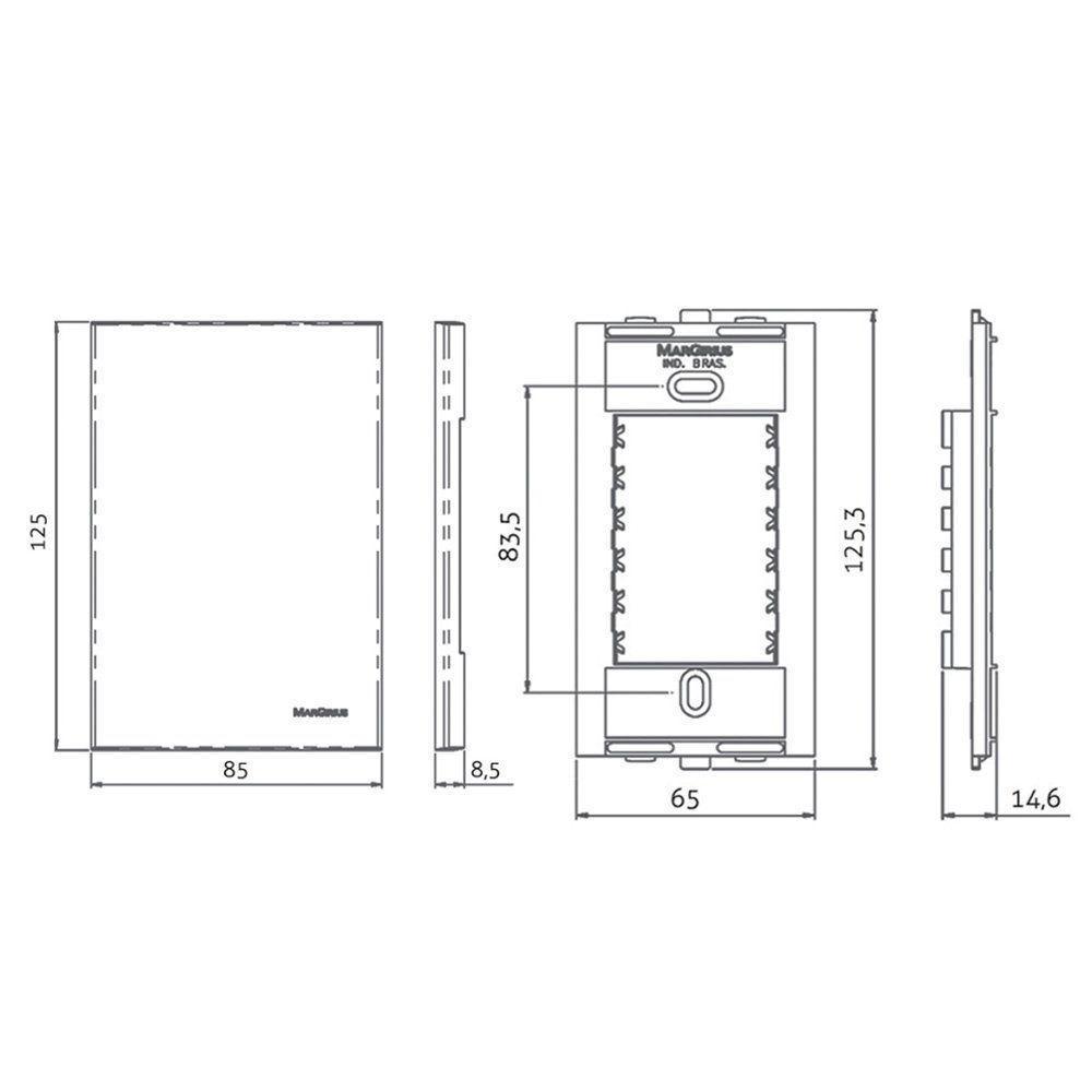 Tomada Duplo Carregador Usb-a Margirius Sleek 2a 10w Com Placa 4x2 Branca - 2