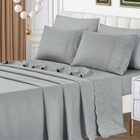 Jogo De Cama Lençol Queen Desirre 4 Peças - Cinza - 100% Poliéster - 3