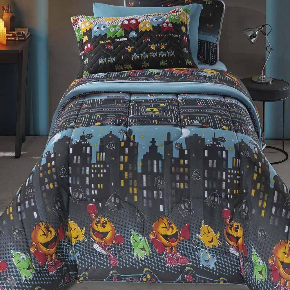 Edredom Mymo Solteiro Dupla Face Malha Game - 100% Algodão - 1