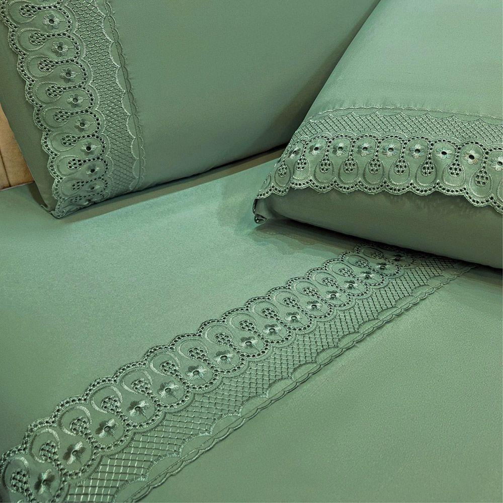 Jogo De Cama Lençol Queen D Mais 4 Peças - Esmeralda - 100% Poliéster - 1