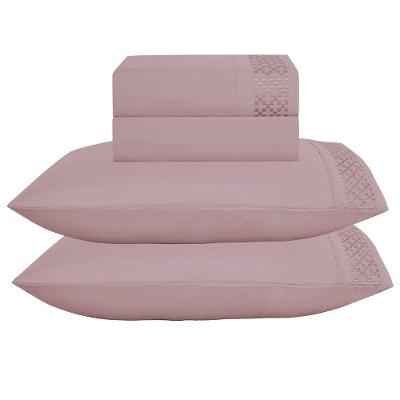 Jogo De Cama Lençol Casal Eclipse 4 Peças - Rosê - 100% Poliéster