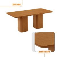 Mesa Eloise 180cm Mdf Laminado 6 Cadeiras Mels=issa Veludo Marrom/naturalle Laminado - 5