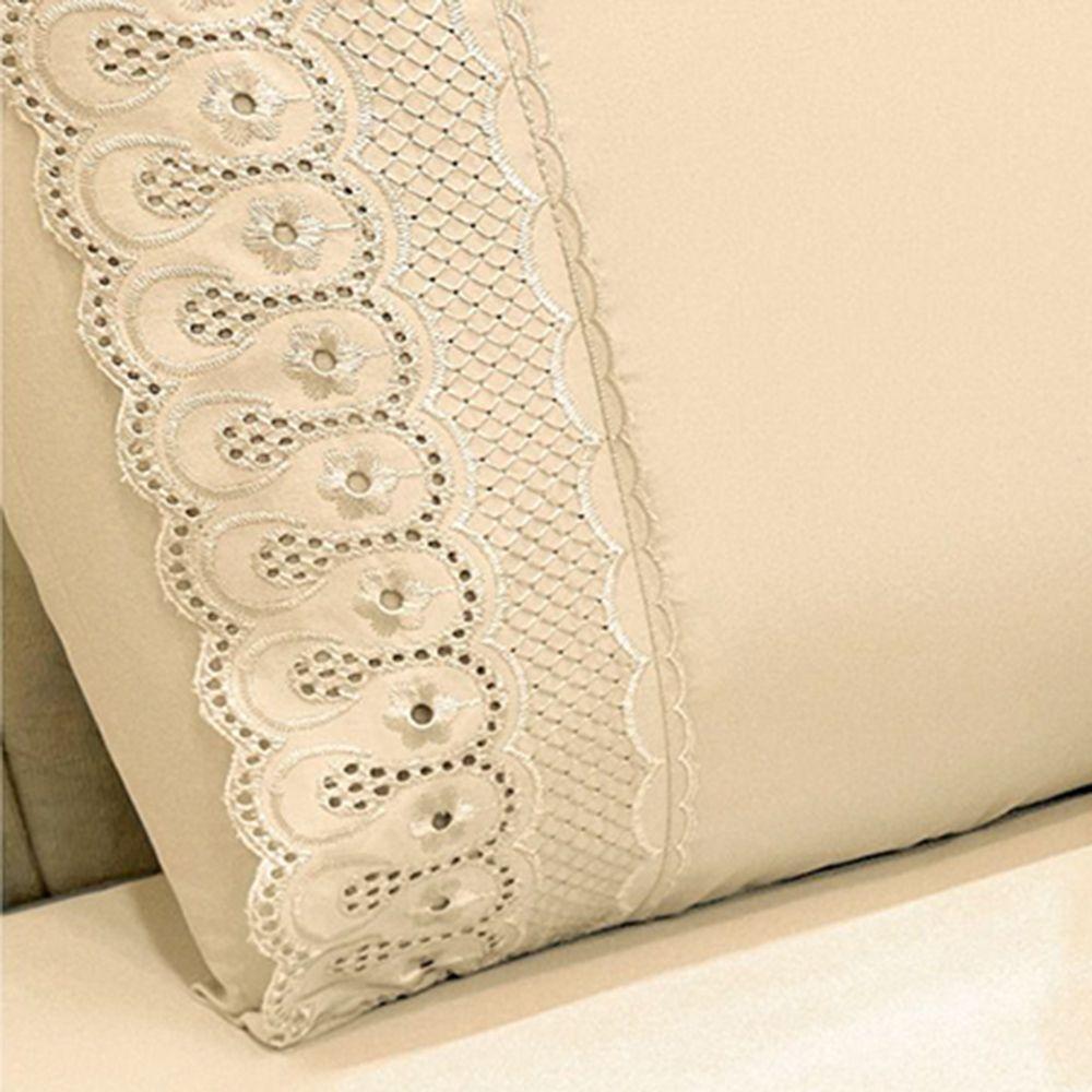 Jogo De Cama Lençol Queen D Mais 4 Peças - Palha - 100% Poliéster - 3