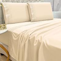 Jogo De Cama Lençol Queen D Mais 4 Peças - Palha - 100% Poliéster - 2