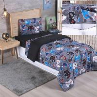 Kit Coordenado Edredom Com Lençol Solteiro Alegria - Play Game - 100% Poliéster - 1