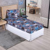 Kit Coordenado Edredom Com Lençol Solteiro Alegria - Play Game - 100% Poliéster