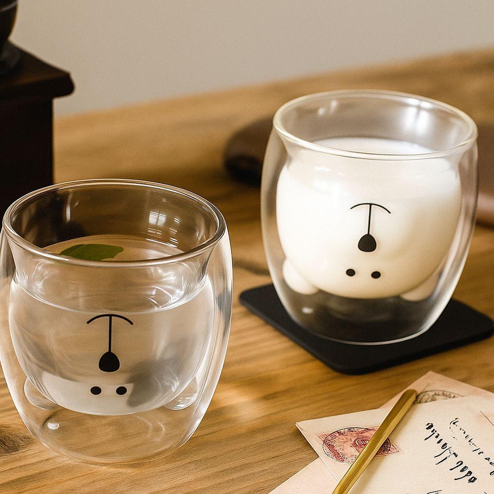 Caneca Urso Dupla Camada De Vidro Resistente Ao Calor ? 250m - 3