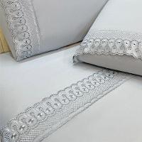 Jogo De Cama Lençol King D Mais 4 Peças - Cinza - 100% Poliéster - 1